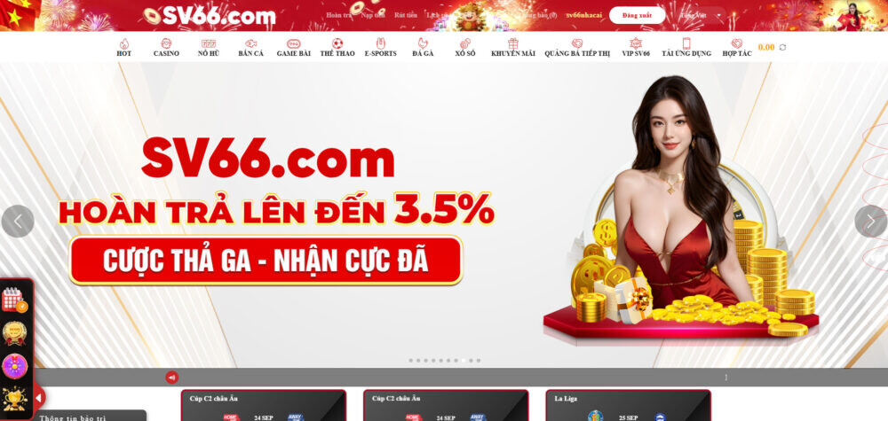 Đăng ký SV66 - Tạo tài khoản nhận ngay khuyến mãi 300k 8 Giao diện nhà cái SV66